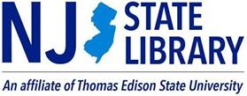 NJ State Library Logo - Filled in State Icon